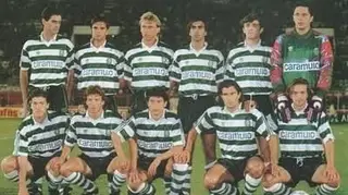 Pedro Barny (2º atrás à esquerda) chega ao Sporting em 1992/93