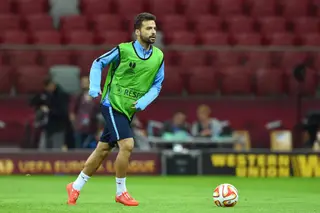 Durante um treino do FC Dnipro, da Ucrânia