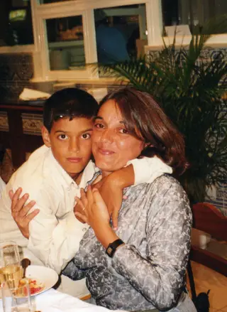 Diogo com a mãe
