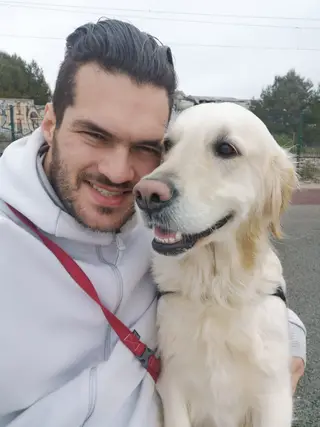 Francisco com a sua cadela Maggie