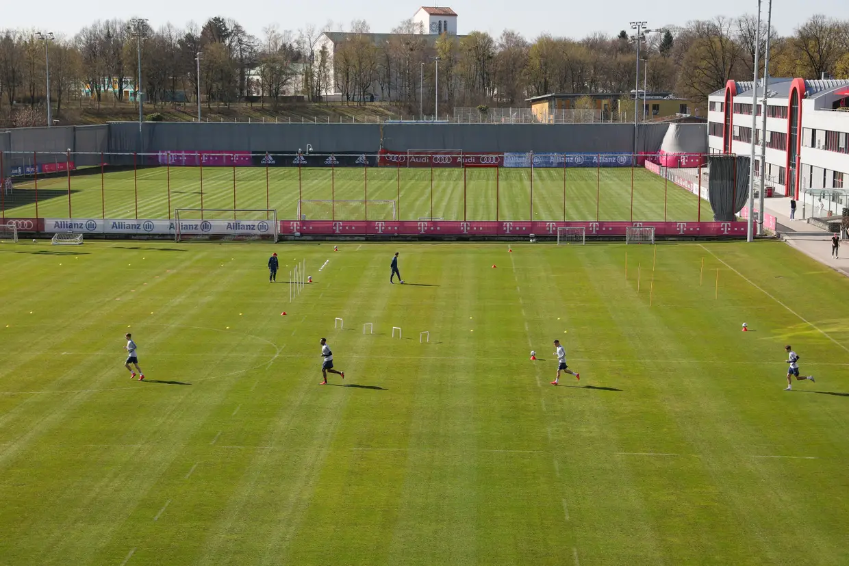 O regresso aos treinos da equipa de futebol do Bayern de Munique, na Alemanha