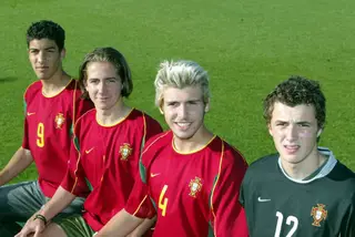 Mário (à direita) com Miguel Veloso, João Moutinho e Saleiro