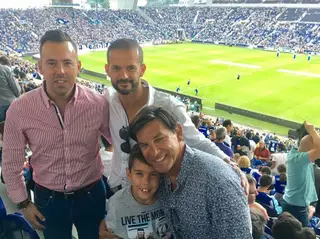 Jorge Teixeira com o amigo e braço direito Daniel Matos, o filho mais novo, José Manuel Teixeira