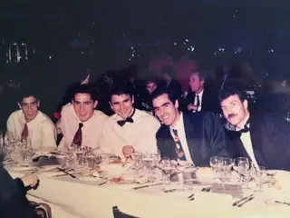 Rui Costa, Paulo Madeira, Pacheco, Rui Águas e Veloso num jantar do Benfica