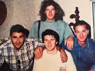 Pacheco com Cherbakov, Filipe Ramos e Marinho (atrás)