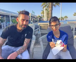 Mário com o filho mais velho, Sérgio.