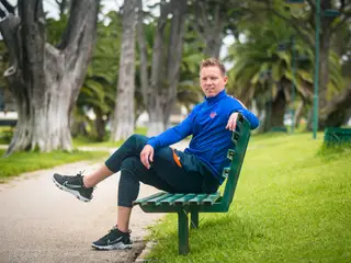 A entrevista decorreu nos jardins do Casino do Estoril, perto do hotel onde o RB Leipzig está em estágio