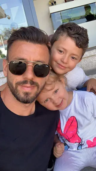 Com dos dois filhos Yago e Camila