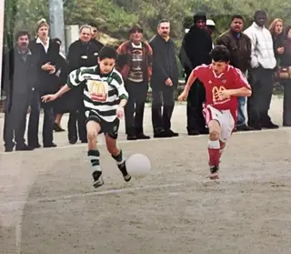 Aos seis anos Rui (à esquerda) foi jogar para o Sporting