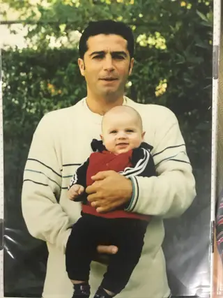 Com o filho Diogo