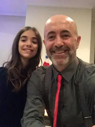 Leonel com a filha Sara