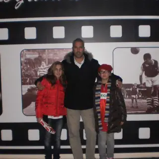 No Estádio do Braga, com as filhas, em 2011 para ver um jogo S.C. Braga-Benfica