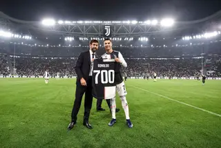 Andreia Agnelli, presidente da Juventus e um dos principais impulsionadores da Superliga Europeia, com Ronaldo