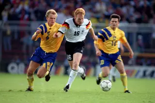 Matthias Sammer foi um dos antigos jogadores da Alemanha de Leste a jogar pela Alemanha no Euro 92