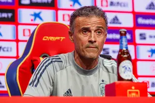 Luis Enrique na sala de imprensa. Na comunicação social espanhola há várias vozes a acusar o treinador de pouca disponibilidade para explicar as suas opções