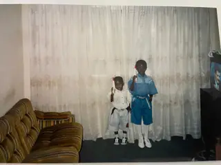 Abel com o irmão Bailó Camará