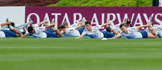 Jogadores do Bayern num estágio em Doha em janeiro de 2020
