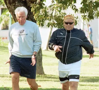 Maradona e Coppola em Cuba, em 2000