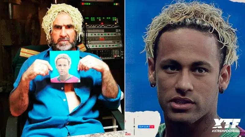 Eric Cantona escreveu no instagram, "Estilo Neymar... Spaghetti al dente!"