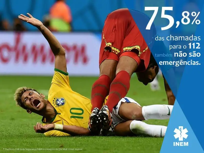 Até o INEM goza com quedas de Neymar