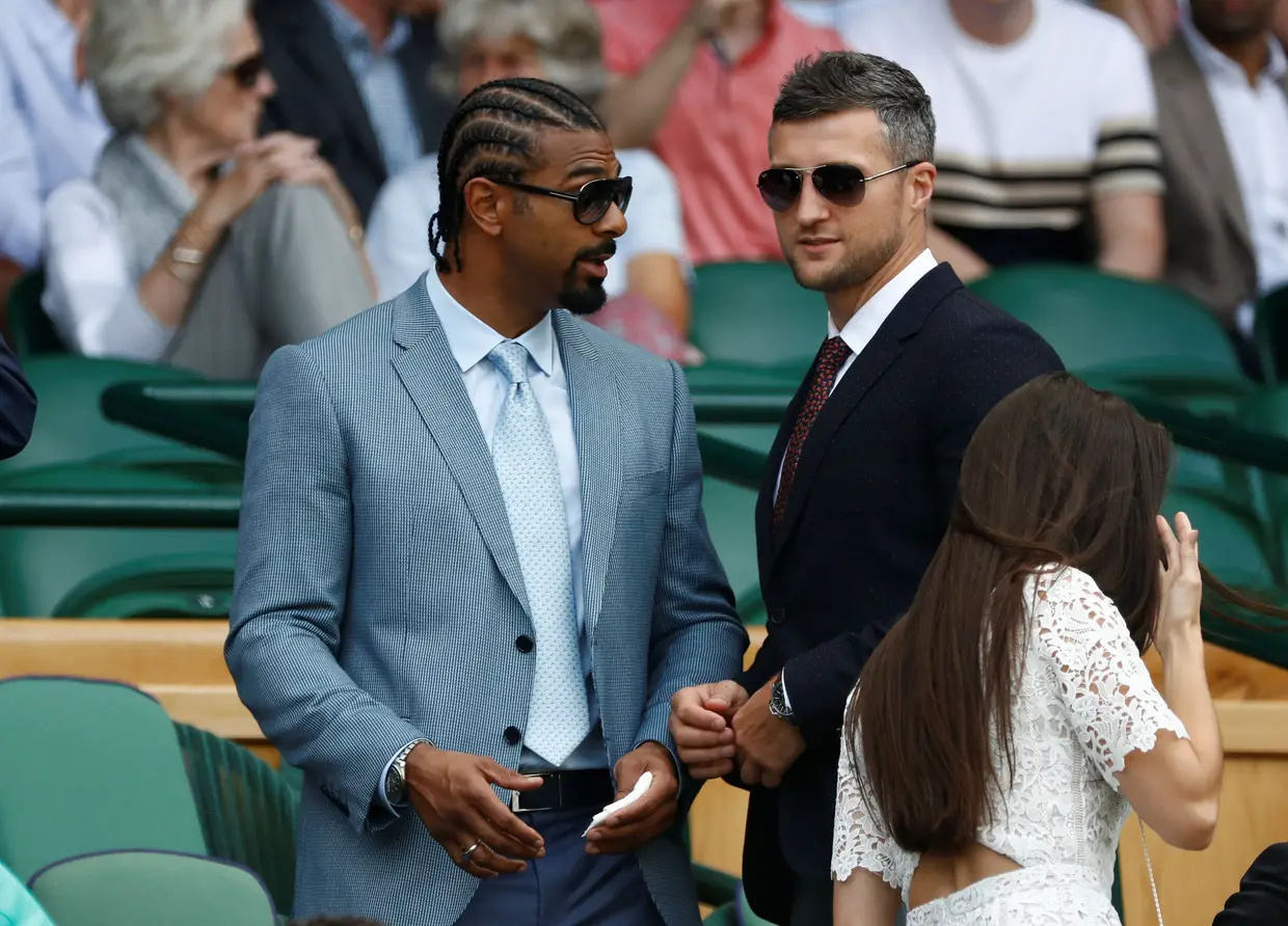 Os pugilistas britânicos David Haye e Carl Froch
