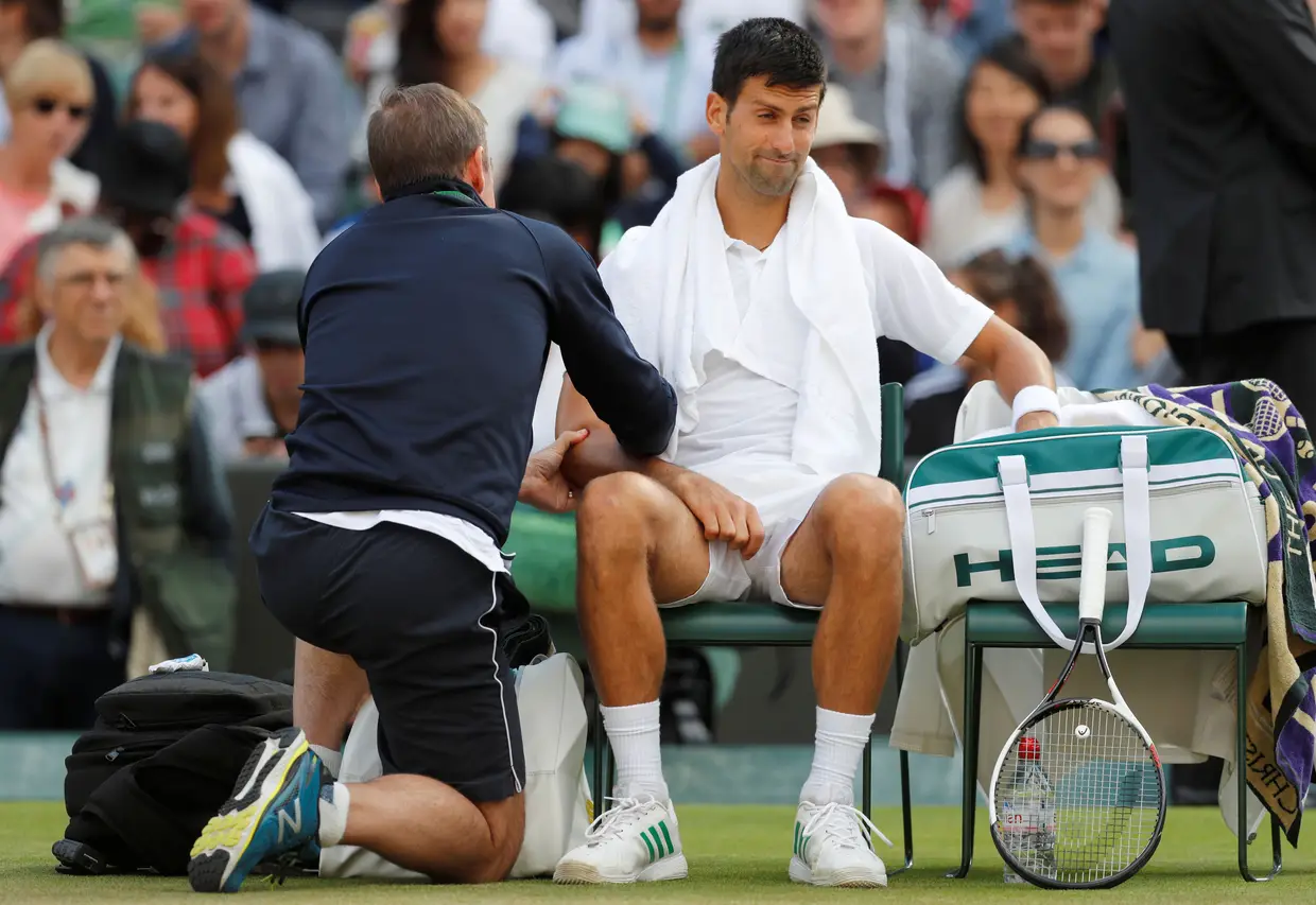 Novak Djokovic durante os quartos de final.