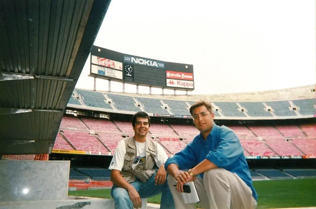 Reportagem de Nuno Luz e Humberto Candeias no Camp Nou em Barcelona. Foto cedida por Nuno Luz.