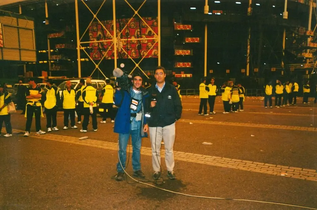 A SIC na final do Euro 2000. Foto cedida pelo jornalista Nuno Luz.