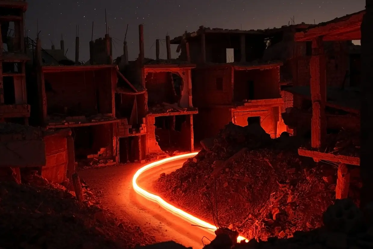 Julho - Edifícios destruídos numa zona de domínio rebelde em Deraa, Síria.