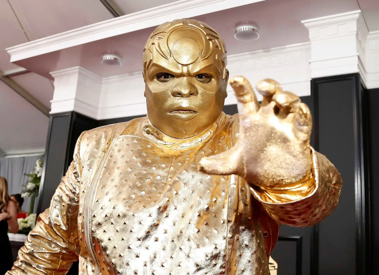 Gnarly Davidson, cantor também conhecido pelo nome de CeeLo Green, à chegada à cerimónia de entrega dos Prémios Grammy em Los Angeles, Califórnia, EUA.
