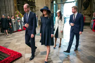 Príncipe William, Kate Middleton, Meghan Markle e o príncipe Harry no Dia da Commonwealth