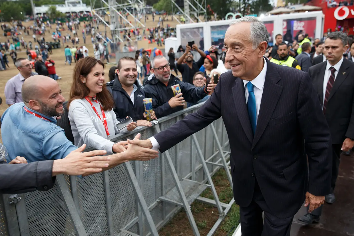 Marcelo à chegada ao Palco Mundo