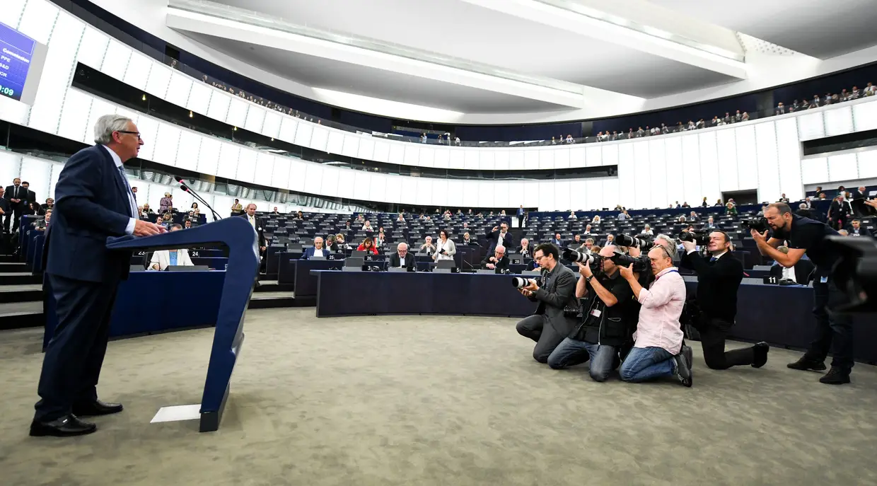 O presidente da Comissão Europeia Jean-Claude Juncker fez o seu último discurso sobre o Estado da União, em Estrasburgo, França.
