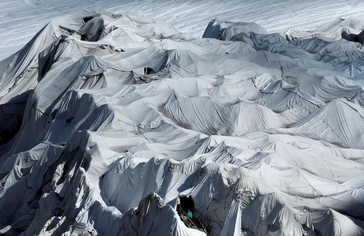Glaciar Rhone em Furka, Suíça, setembro de 2018