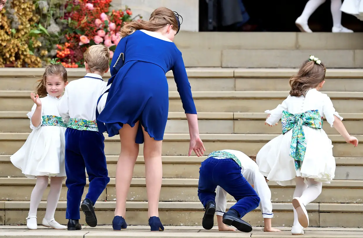 Algumas das crianças da família real britânica, incluindo a princesa Charlotte