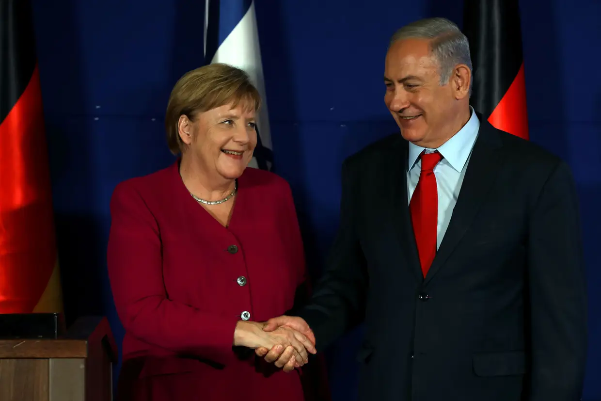 Angela Merkel e o primeiro-ministro, Benjamin Netanyahu, 2018