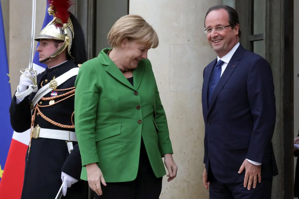 Angela Merkel e o Presidente francês, Francois Hollande, 2013