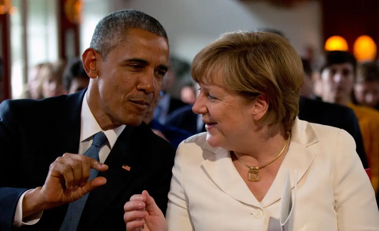 Angela Merkel e o Presidente dos EUA, Barack Obama, 2015