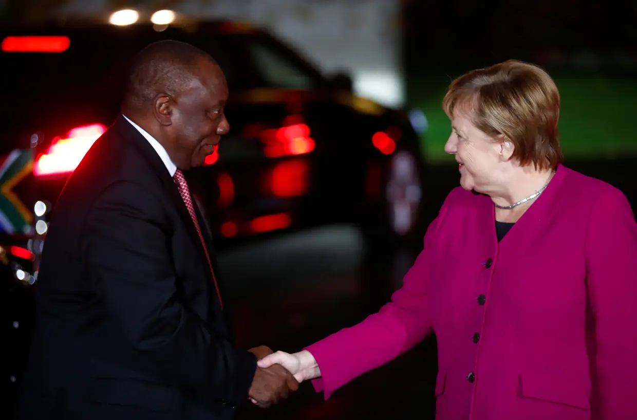 Angela Merkel e o Presidente da África do Sul, Cyril Ramaphosa, 2018