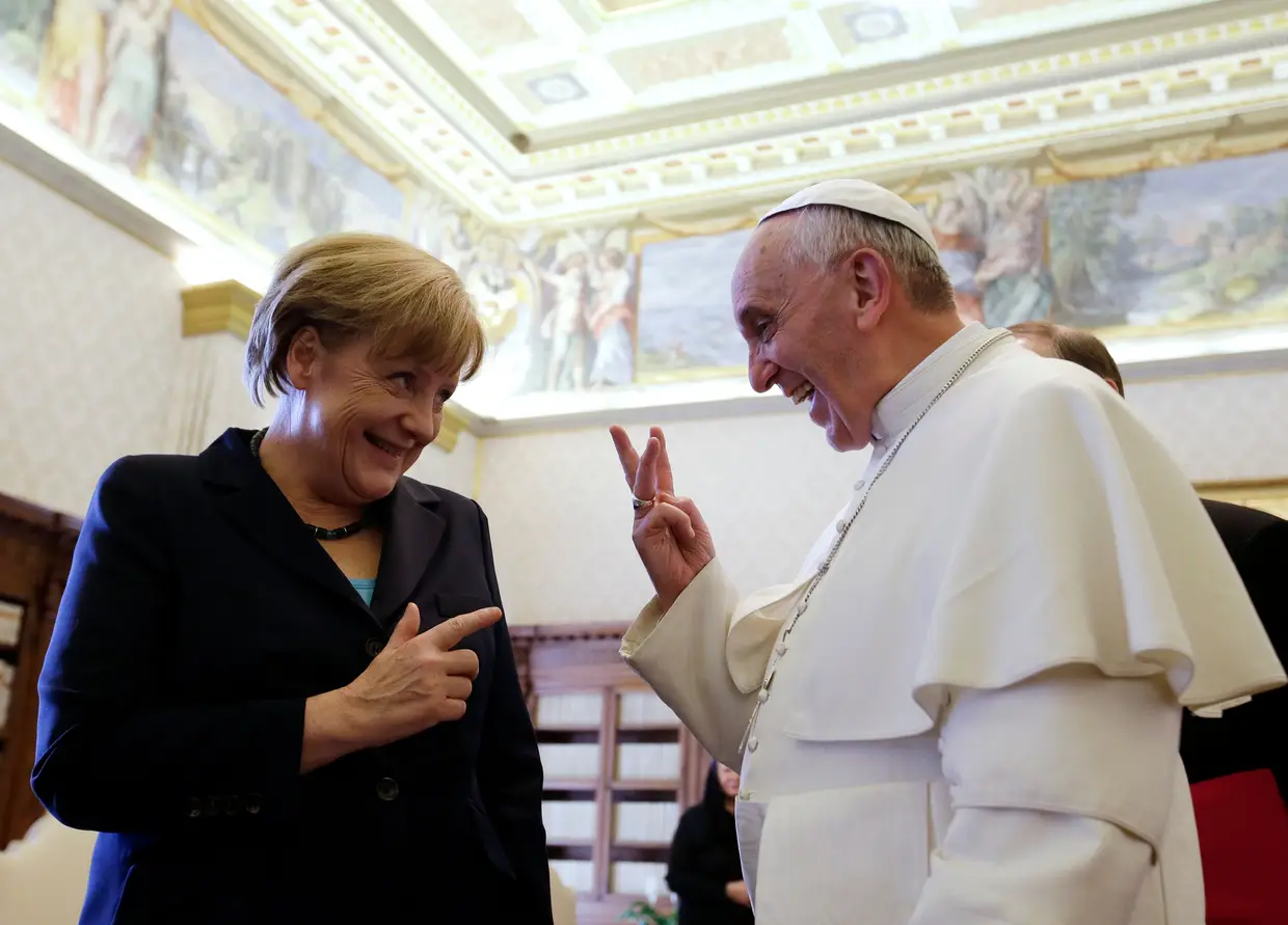 Angela Merkel e o Papa Francisco, 2013
