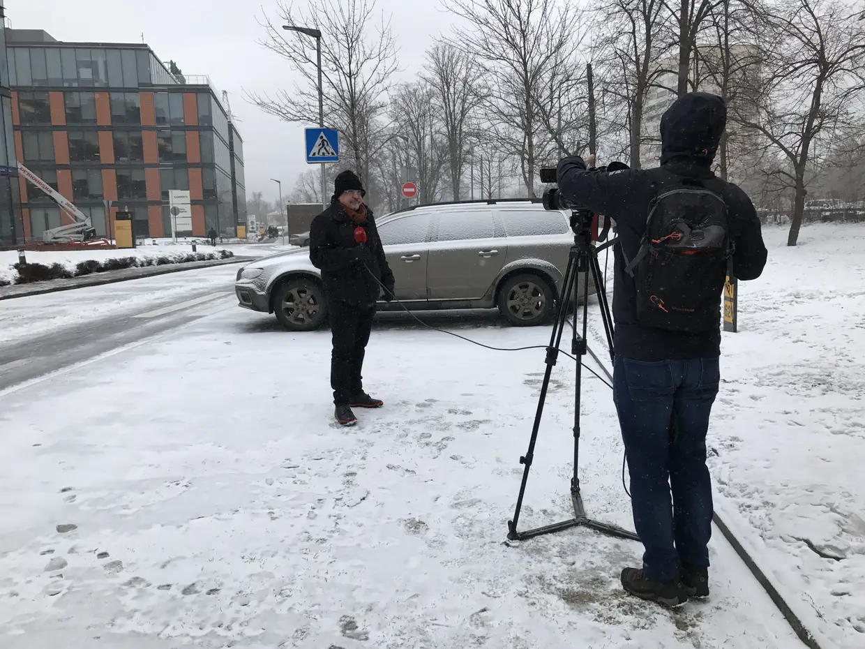 Lourenço Medeiros e Rodrigo Lobo, em Moscovo, numa empresa de segurança da Kaspersky