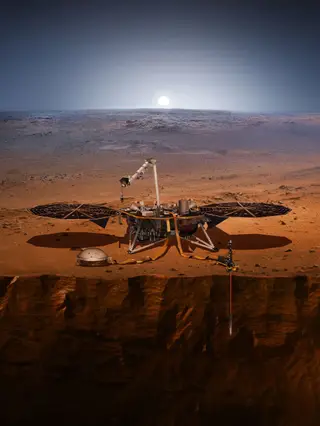 Ilustração da sonda InSight da NASA