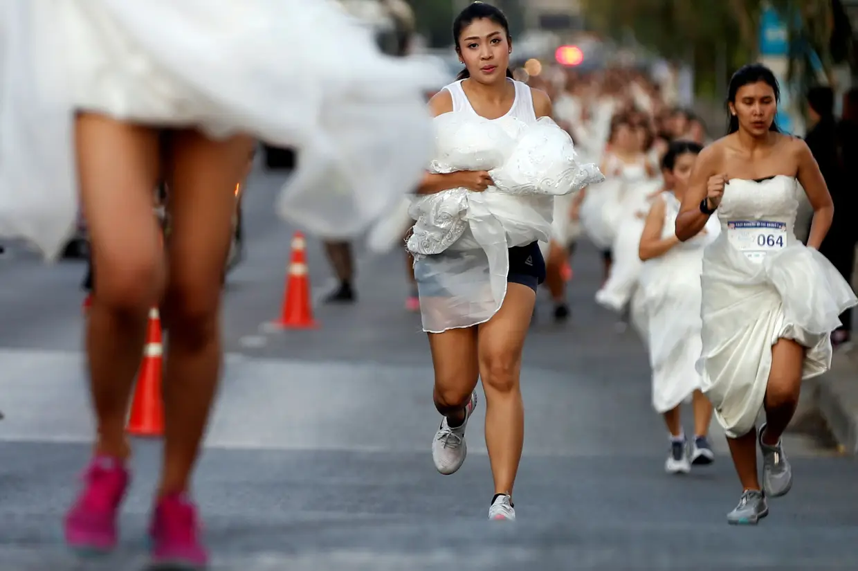 "Corrida das Noivas" de Banguecoque, Tailândia.