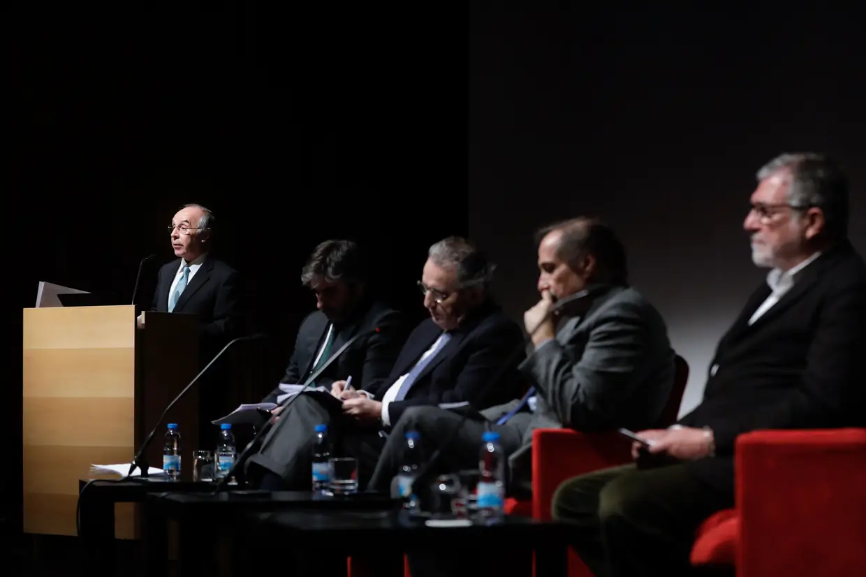 O antigo presidente do Partido Social Democrata (PSD) e comentador político, Luís Marques Mendes, discursa durante a 1.ª Convenção da Europa e da Liberdade que decorre em Lisboa.