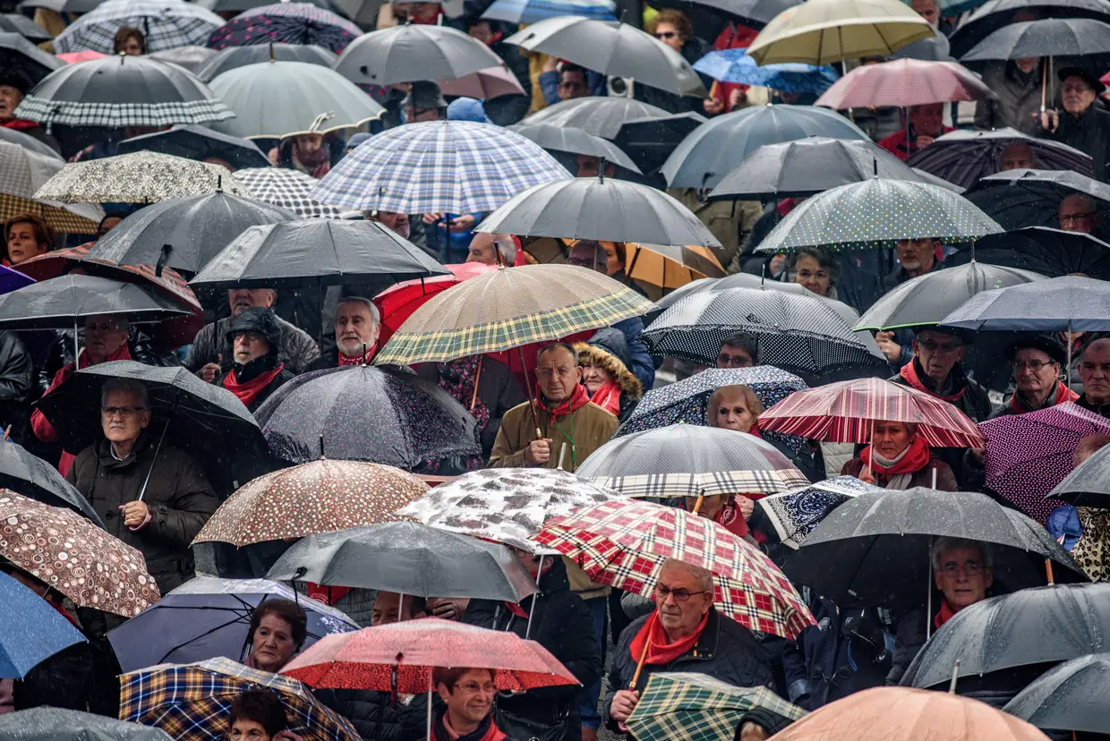 Pensionistas espanhóis em protesto, em Bilbau.
