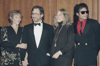 Streisand e Jackson juntos num evento, em 1986