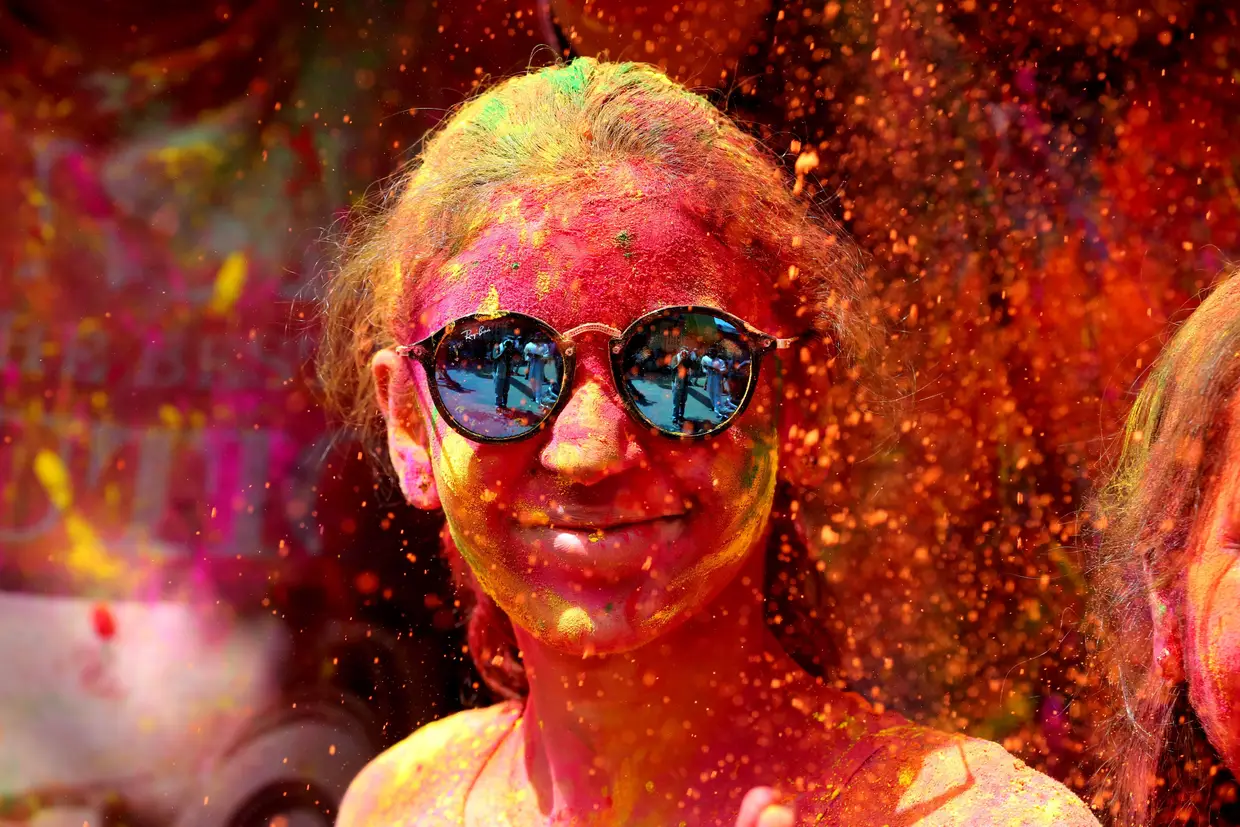Festival Rangpanchami, Indore, Índia.