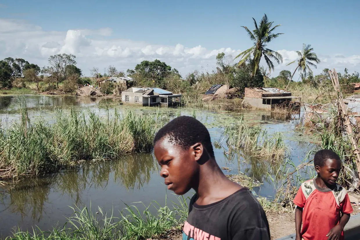 Uma imagem divulgada pela Cruz Vermelha mostra os efeitos do ciclone Idai em Moçambique.