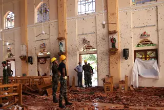 Igreja em Negambo, um dos alvos dos ataques deste domingo no Sri Lanka.