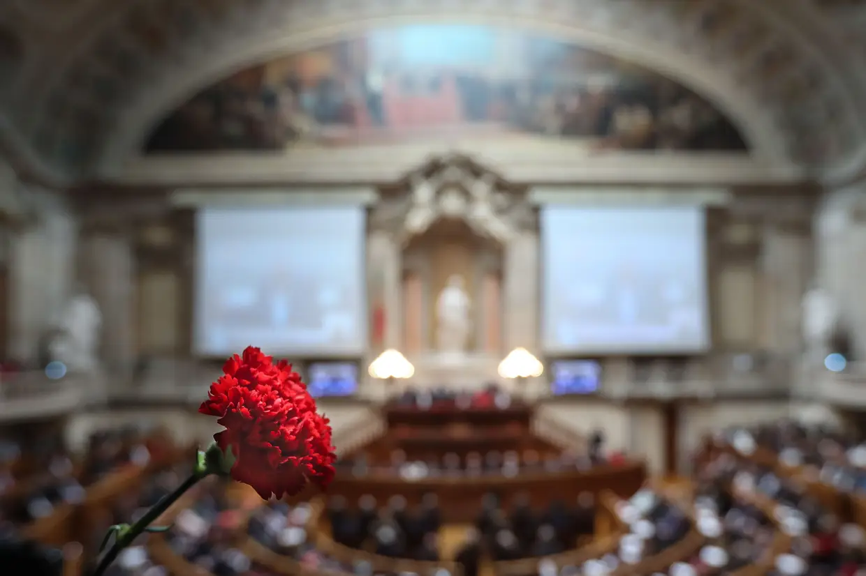 Cerimónias do 25 de Abril no Parlamento português, Lisboa.